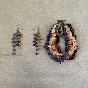 Crystal Earrings and Bracelet